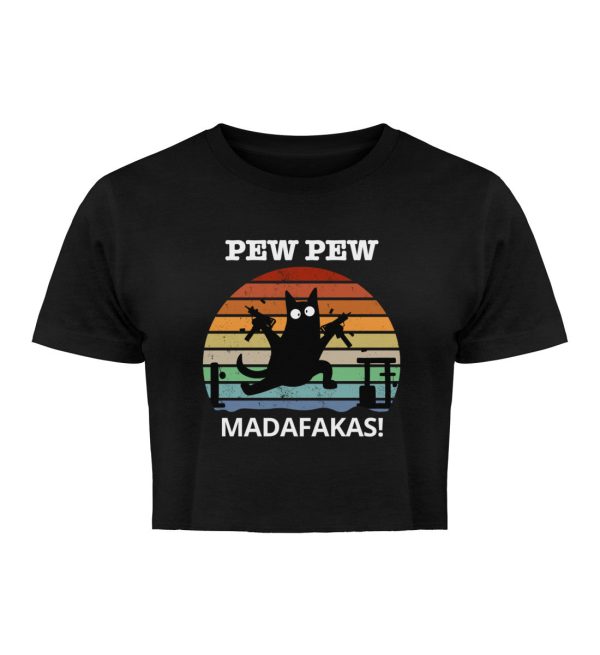 Pew Pew Madafakas! (weiße Schrift)  - Damen Organic Crop Top Mode – Bild 2