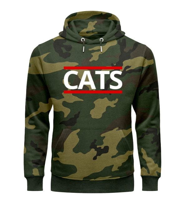 Cats weiße Schrift  - Camouflage Organic Hoodie Angebot