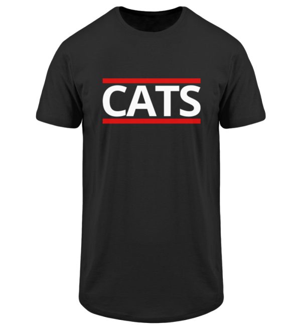 Cats weiße Schrift  - Herren Long Tee Verkauf