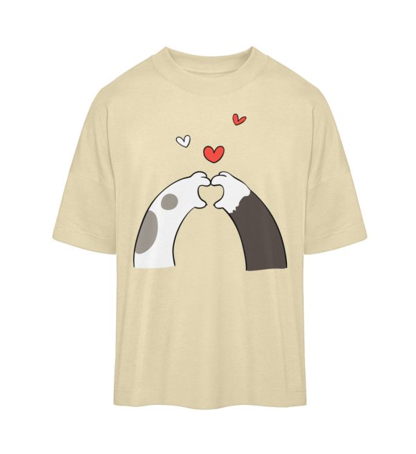 Katzenpfoten mit Herzen  - Organic Oversized Shirt ST ST Angebot