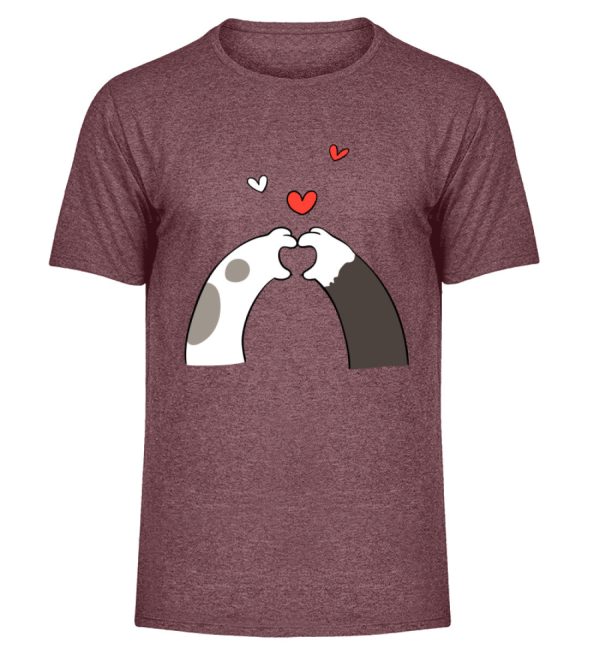 Katzenpfoten mit Herzen  - Herren Melange Shirt Online-Verkauf