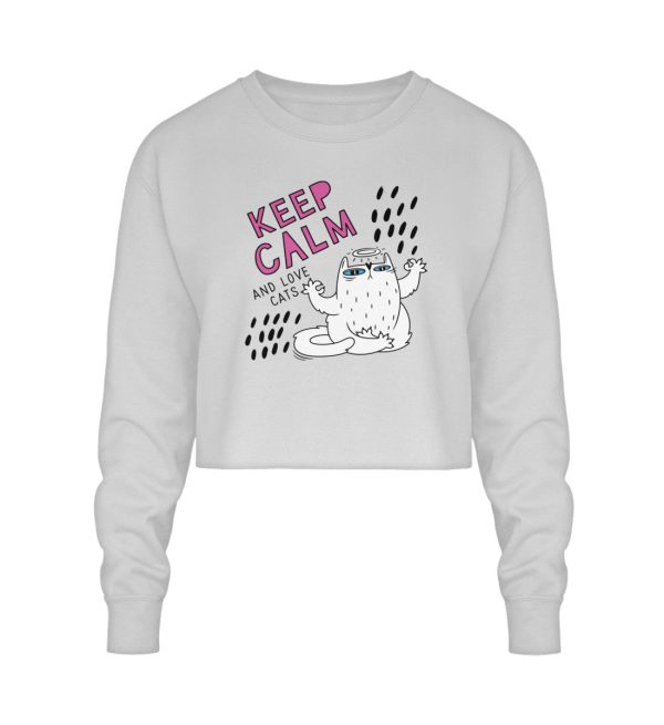 Keep calm and love cats  - Crop Sweatshirt Im Angebot