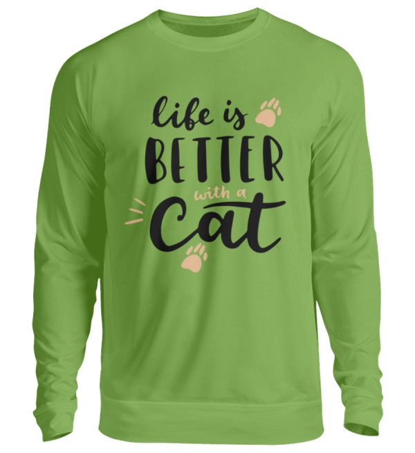 Life is better with a cat Schriftzug  - Unisex Pullover Angebot – Bild 2