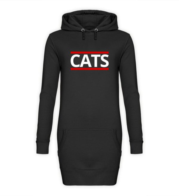 Cats weiße Schrift  - Damen Hoodie-Kleid Rabatt