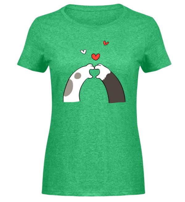 Katzenpfoten mit Herzen  - Damen Melange Shirt Zu verkaufen – Bild 5