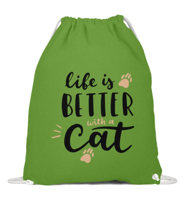 Life is better with a cat  - Baumwoll Gymsac Schn?ppchen – Bild 4