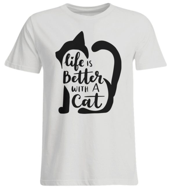 Life is better with a cat  - Übergrößenshirt Online-Verkauf – Bild 5