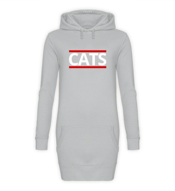 Cats weiße Schrift  - Damen Hoodie-Kleid Rabatt – Bild 2