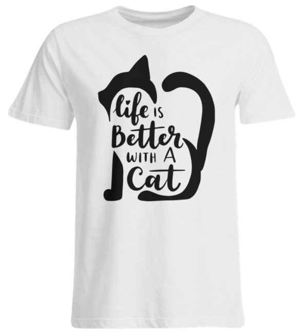 Life is better with a cat  - Übergrößenshirt Online-Verkauf – Bild 2