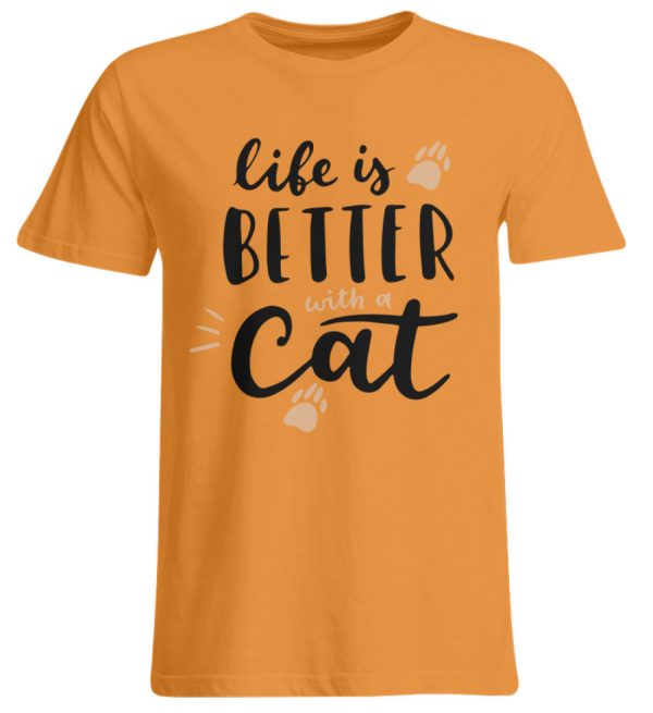 Life is better with a cat Schriftzug  - Übergrößenshirt Im Angebot – Bild 3
