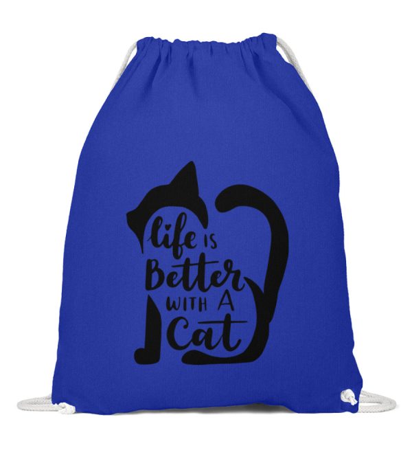 Life is better with a cat Katzenprofil  - Baumwoll Gymsac Im Angebot – Bild 2