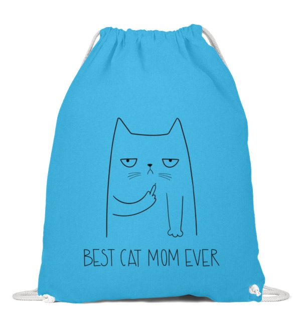 Best cat mom ever Katze Mittelfinger  - Baumwoll Gymsac Im Angebot – Bild 5
