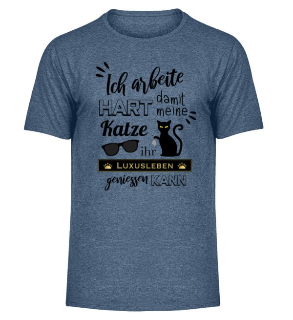 Ich arbeite hart...  - Herren Melange Shirt Im Angebot