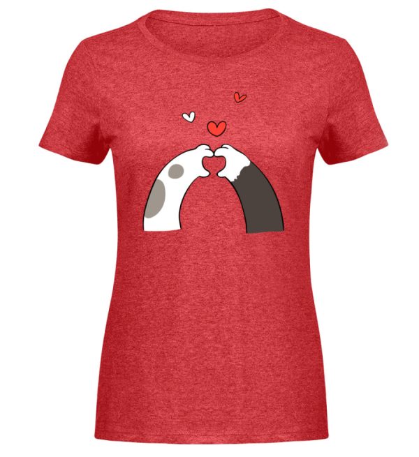 Katzenpfoten mit Herzen  - Damen Melange Shirt Zu verkaufen – Bild 2