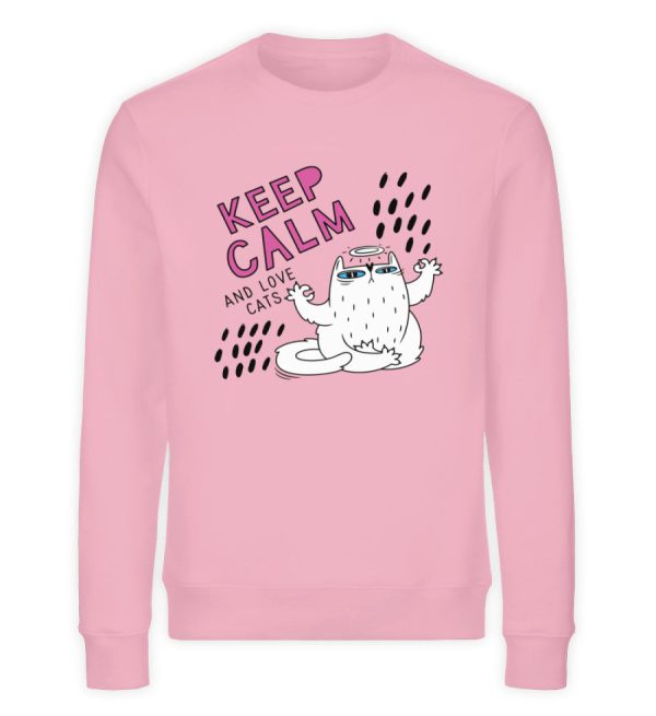 Keep calm and love cats  - Unisex Organic Sweatshirt Mode