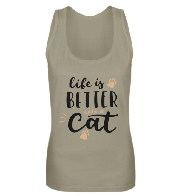Life is better with a cat Schriftzug  - Frauen Tanktop Angebot