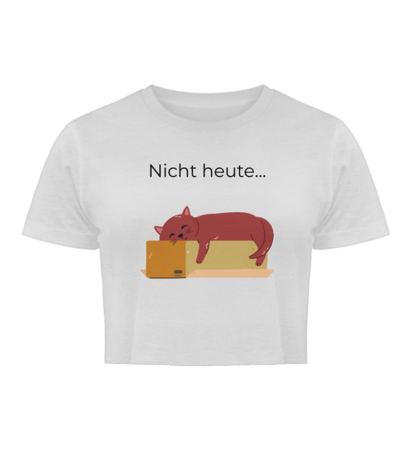 Nicht heute... Katze auf Karton  - Damen Organic Crop Top Rabatt