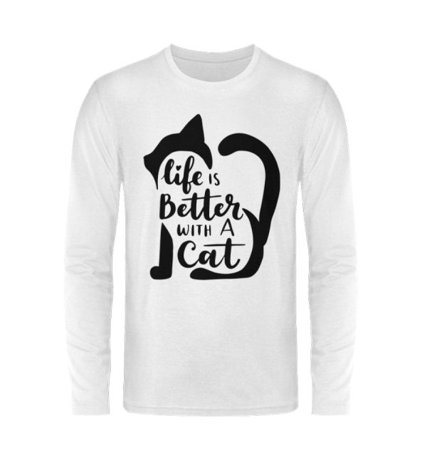 Life is better with a cat  - Unisex Langarmshirt Verkauf