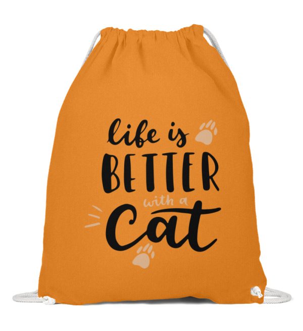 Life is better with a cat  - Baumwoll Gymsac Schn?ppchen – Bild 2