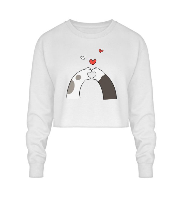 Katzenpfoten mit Herzen  - Crop Sweatshirt Schn?ppchen – Bild 3