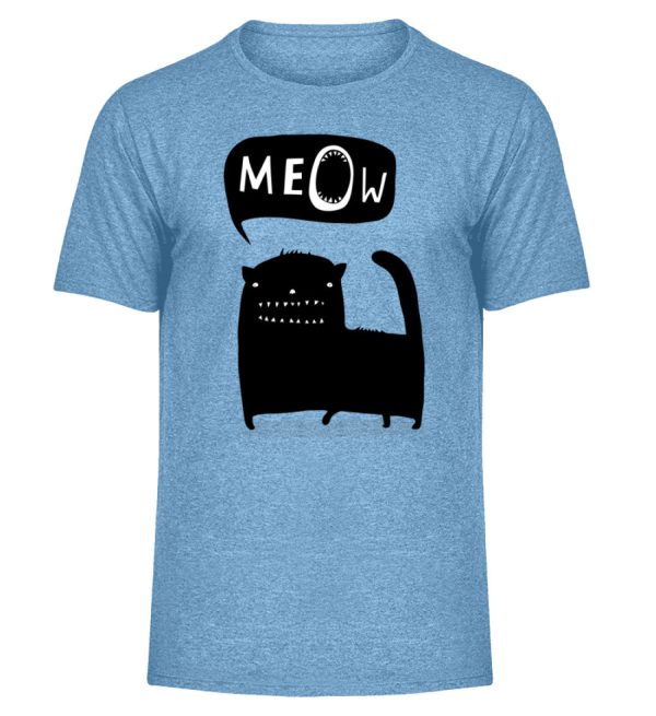 Funny ugly cat meow  - Herren Melange Shirt Schn?ppchen – Bild 3