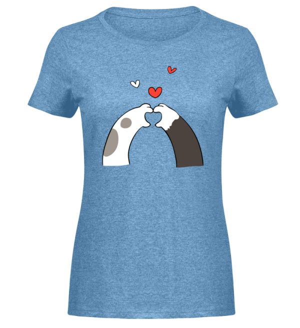 Katzenpfoten mit Herzen  - Damen Melange Shirt Zu verkaufen – Bild 3