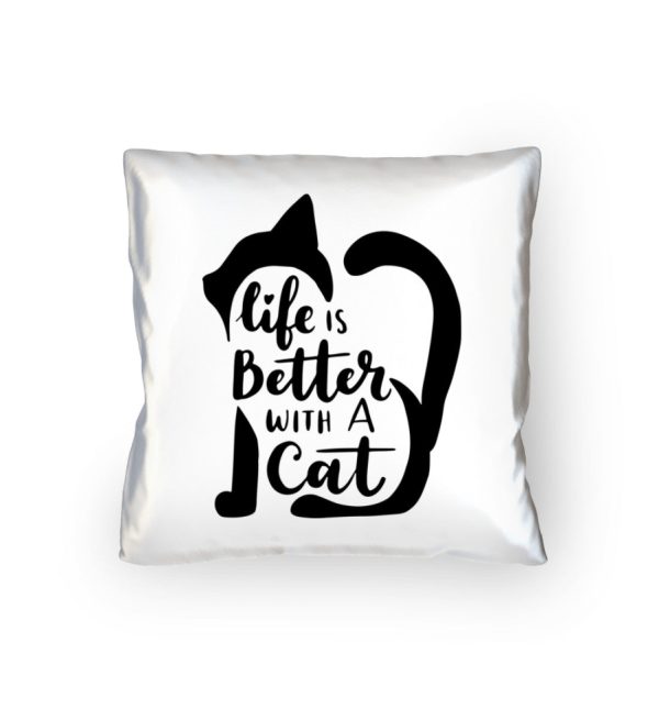 Life is better with a cat Katzenprofil  - Kopfkissen 40x40cm Rabatt