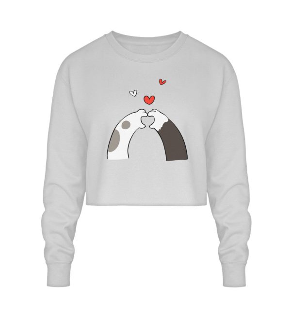 Katzenpfoten mit Herzen  - Crop Sweatshirt Schn?ppchen – Bild 2