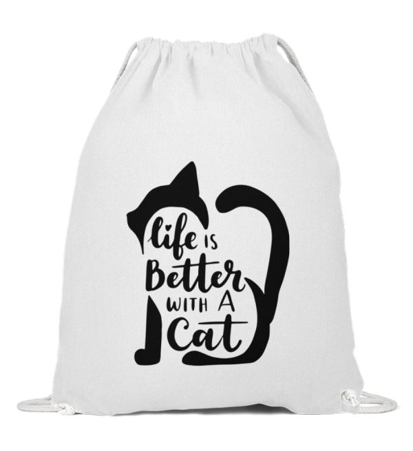 Life is better with a cat Katzenprofil  - Baumwoll Gymsac Im Angebot – Bild 4