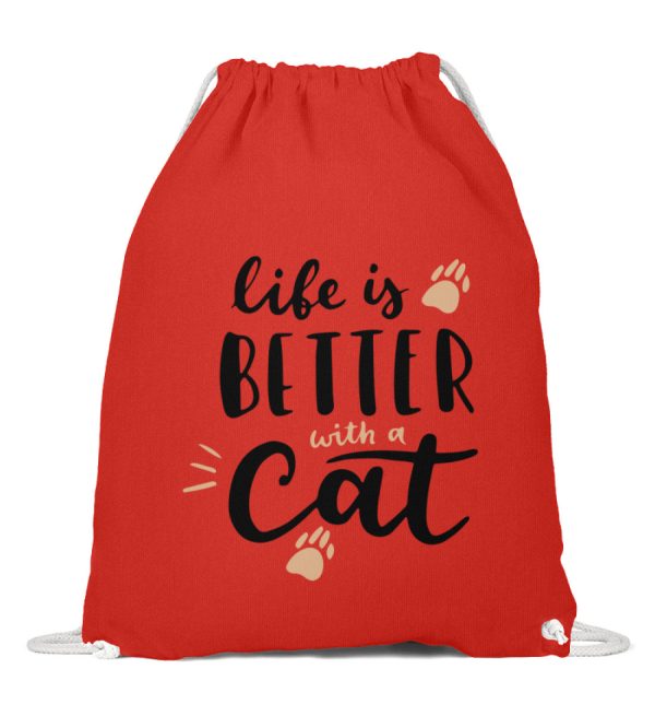 Life is better with a cat  - Baumwoll Gymsac Schn?ppchen – Bild 5