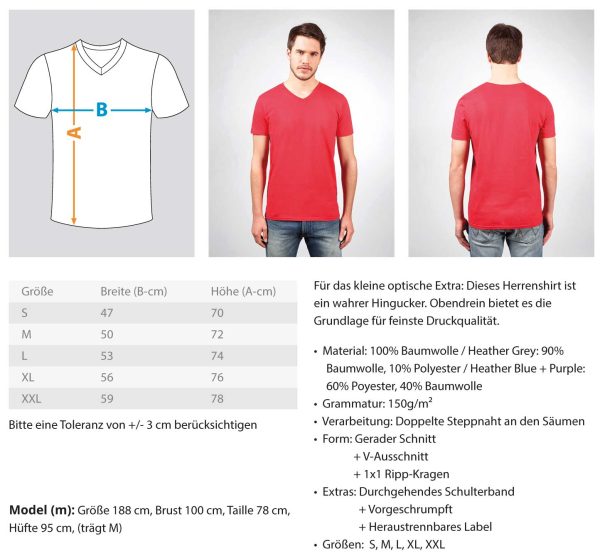 Stolzer Katzen Papa  - Herren V-Neck Shirt Mode – Bild 5