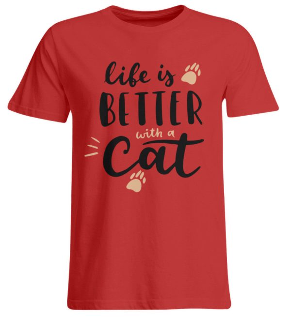 Life is better with a cat Schriftzug  - Übergrößenshirt Im Angebot – Bild 4