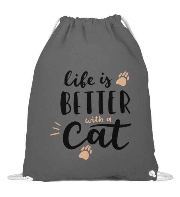 Life is better with a cat  - Baumwoll Gymsac Schn?ppchen