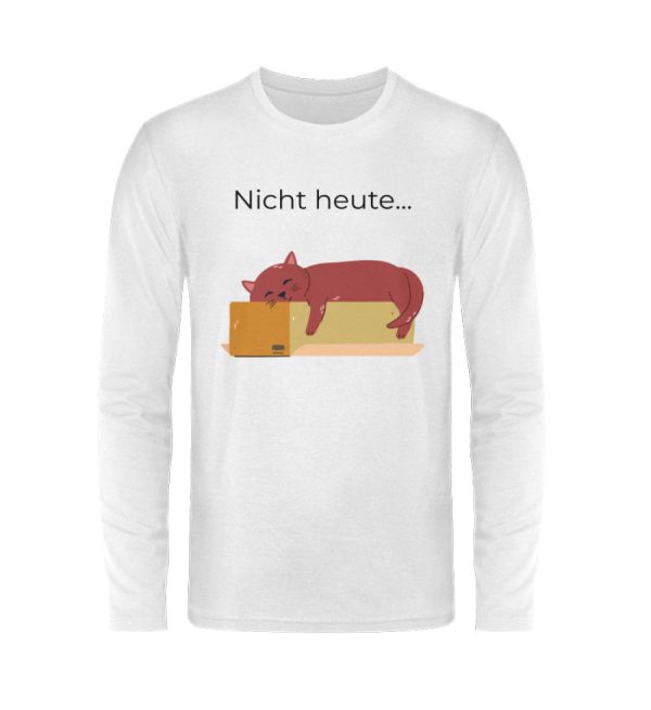 Nicht heute... Katze auf Karton  - Unisex Langarmshirt Angebot