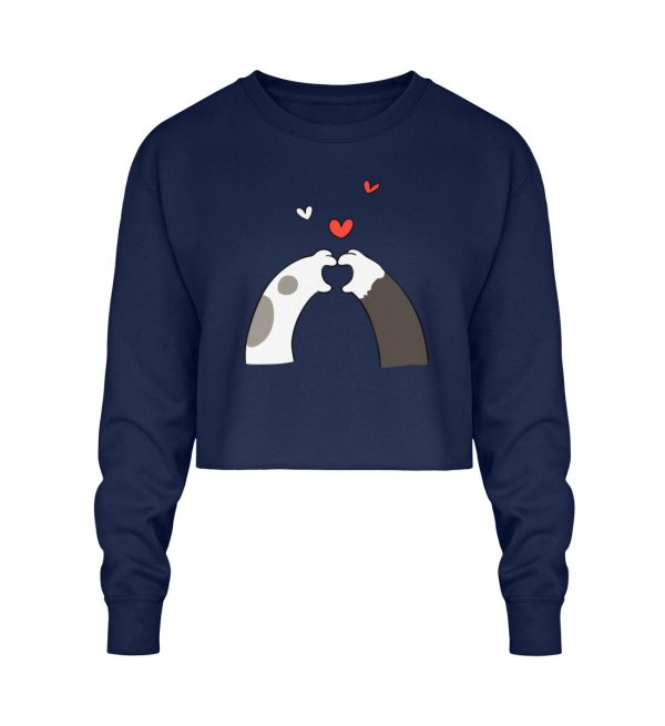 Katzenpfoten mit Herzen  - Crop Sweatshirt Schn?ppchen