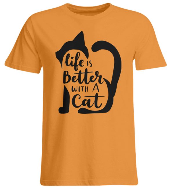 Life is better with a cat  - Übergrößenshirt Online-Verkauf – Bild 4
