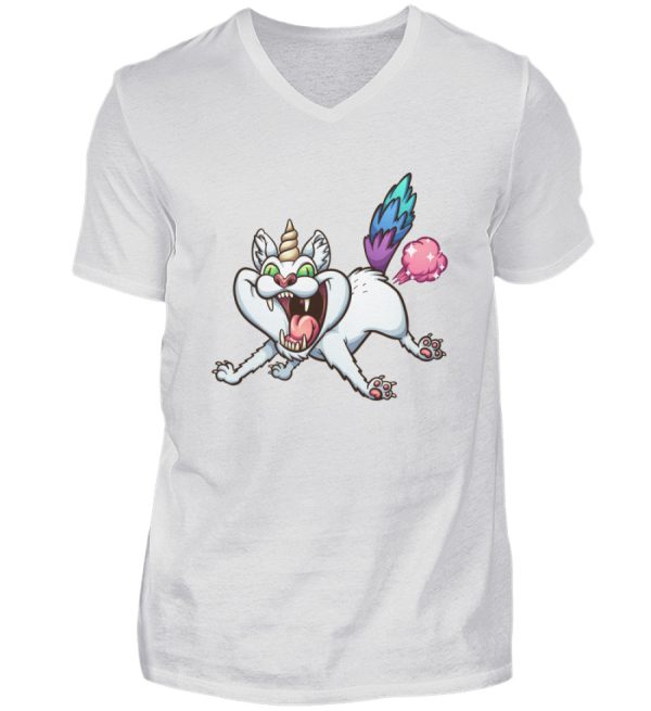 Pupsende Einhornkatze  - Herren V-Neck Shirt Zu verkaufen – Bild 4