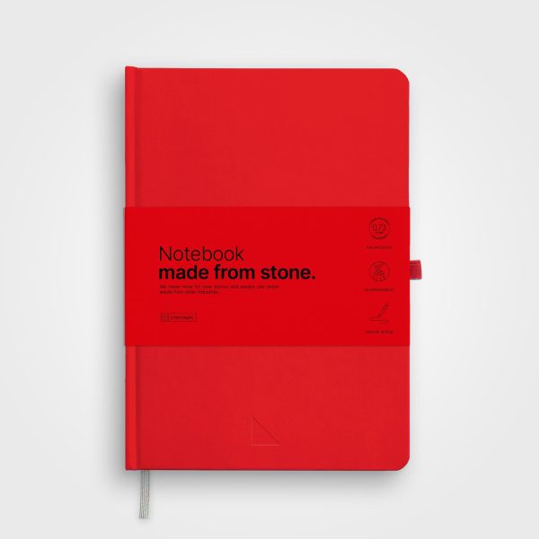 Stone paper notebook - A5 Hardcover, Red Verkauf