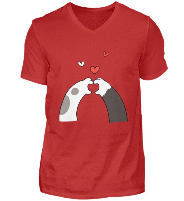 Katzenpfoten mit Herzen  - Herren V-Neck Shirt Online-Verkauf – Bild 5
