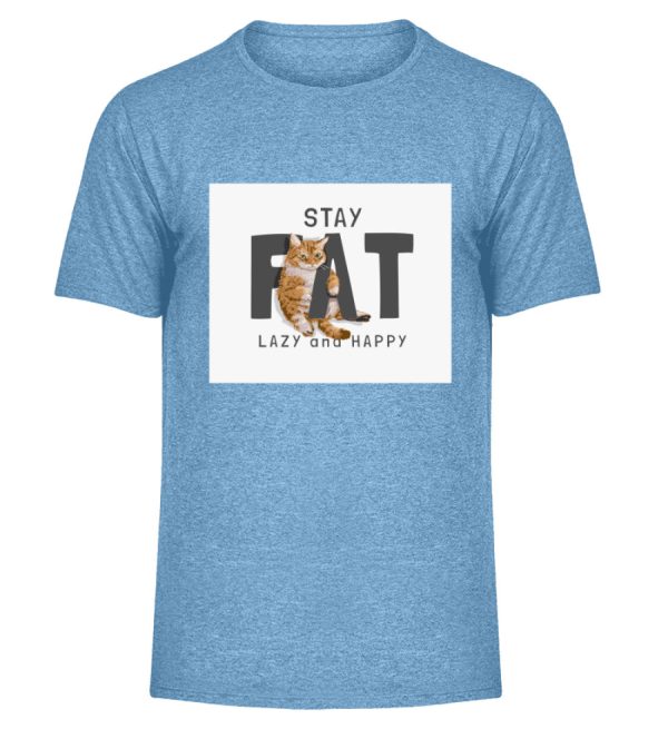 Stay fat lazy and happy  - Herren Melange Shirt Schn?ppchen – Bild 2