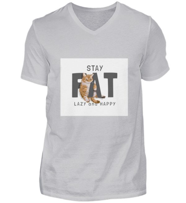 Stay fat lazy and happy  - Herren V-Neck Shirt Online-Schn?ppchen – Bild 2