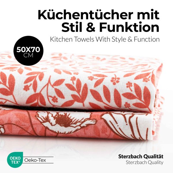 Sterzbachs Baumwolle Geschirrtücher 2er Set Floral Food Online-Schn?ppchen – Bild 2