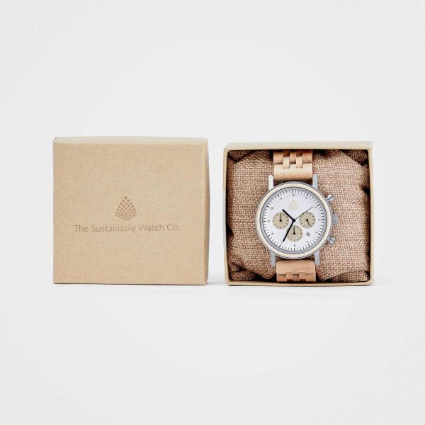 Eco-Friendly Chronograph Watch For Men: The White Cedar Online-Verkauf – Bild 4