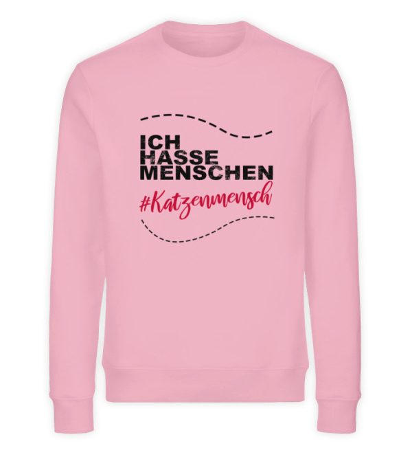 Ich hasse Menschen #Katzenmensch  - Unisex Organic Sweatshirt Mode – Bild 4