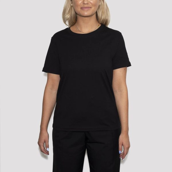 Women’s Recycled Cotton T-Shirt, Black Verkauf