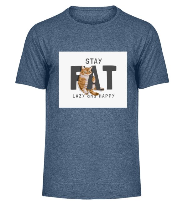 Stay fat lazy and happy  - Herren Melange Shirt Schn?ppchen – Bild 4