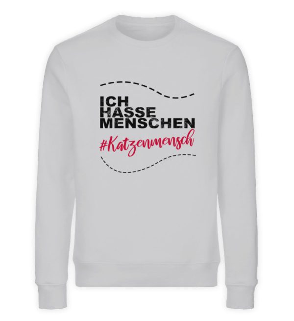 Ich hasse Menschen #Katzenmensch  - Unisex Organic Sweatshirt Mode – Bild 5
