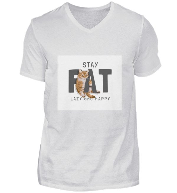 Stay fat lazy and happy  - Herren V-Neck Shirt Online-Schn?ppchen – Bild 3