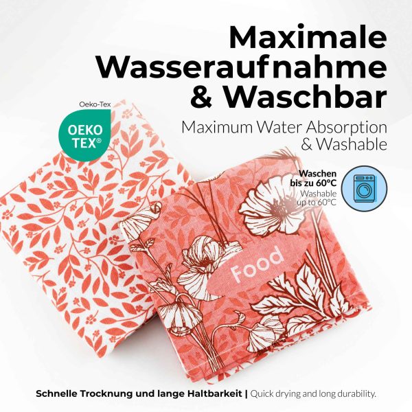 Sterzbachs Baumwolle Geschirrtücher 2er Set Floral Food Online-Schn?ppchen – Bild 4