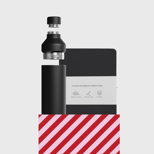Bundle - 2-in-1 Hybrid Bottle & Stone Paper Notebook, Black Zu verkaufen